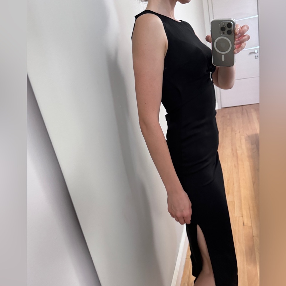 & Other Stories Cut-out Hardware Midi Black Dress In EU 34 - Picture 5 of 16
